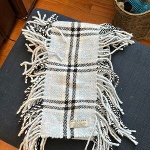 Burberry Blue and Black Plaid Accent Scarf